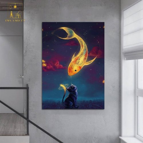 Alternative view of Night cat Poster